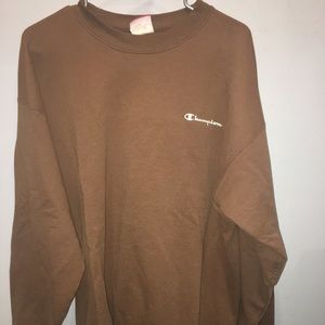 Brown crew neck champion sweatshirt